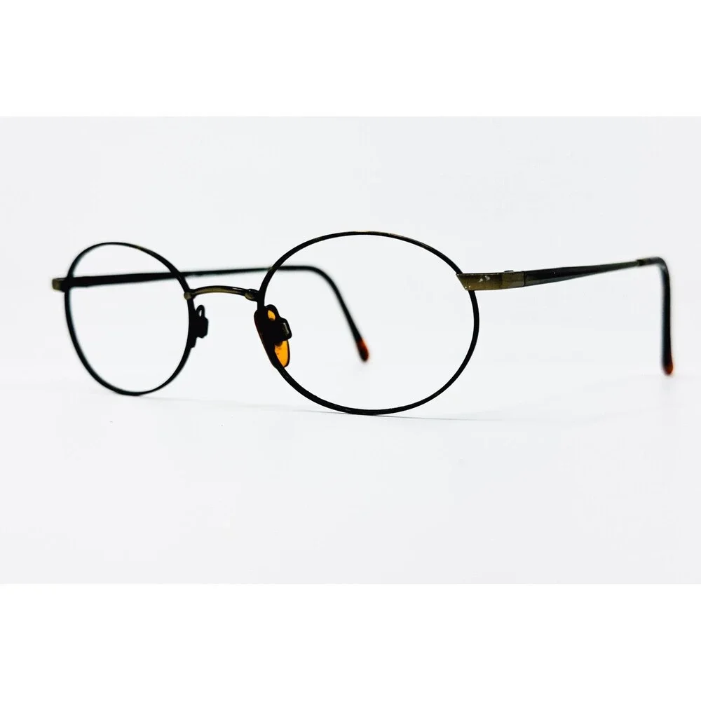 Savy Eyes Eyeglasses Mens Black Bronze MOD 88 DA/AG 135 Round Oval 49-20-135